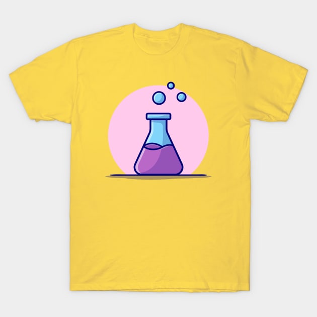 Beaker Glass With Solution Cartoon Vector Icon Illustration T-Shirt by Catalyst Labs